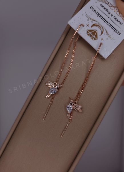 Серьги колибри 1032 фото
